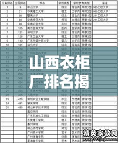 山西衣柜廠排名揭秘，行業(yè)翹楚的魅力與實力榜單前十大全