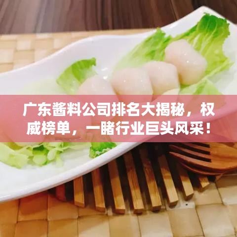 廣東醬料公司排名大揭秘，權威榜單，一睹行業巨頭風采！