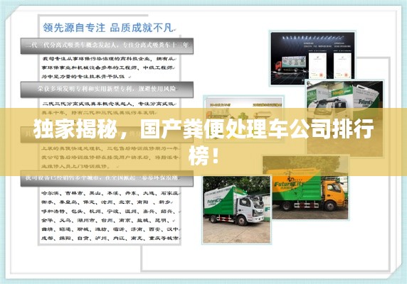 獨家揭秘，國產糞便處理車公司排行榜！