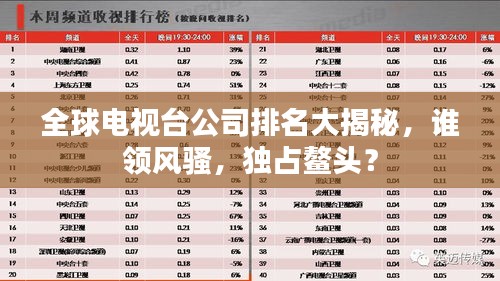 全球電視臺公司排名大揭秘，誰領(lǐng)風(fēng)騷，獨占鰲頭？