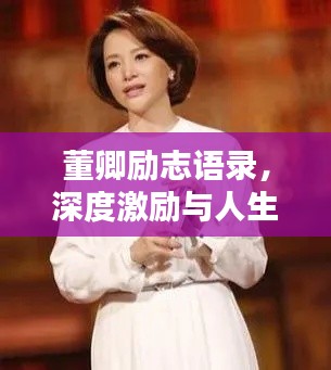 董卿勵志語錄，深度激勵與人生感悟