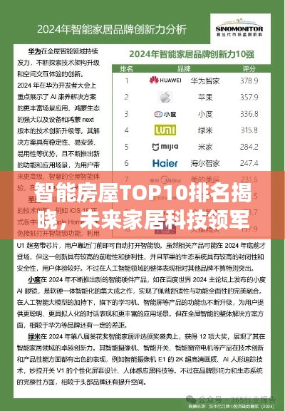 智能房屋TOP10排名揭曉，未來(lái)家居科技領(lǐng)軍者榜單出爐！