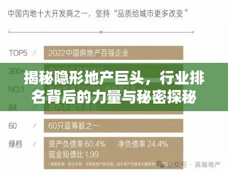 揭秘隱形地產巨頭，行業排名背后的力量與秘密探秘