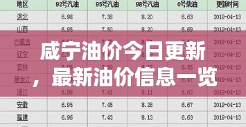 咸寧油價今日更新，最新油價信息一覽